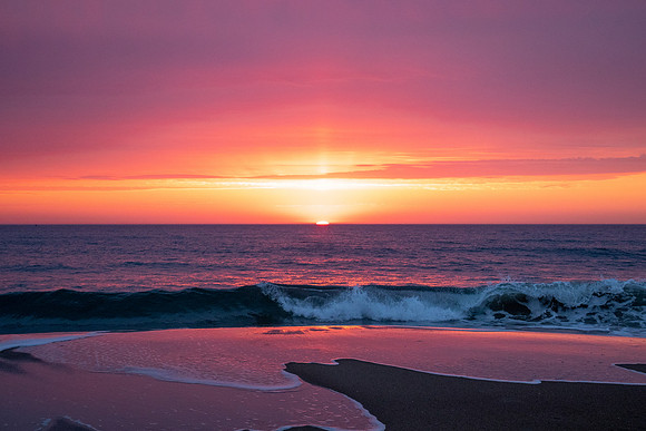 Dramatic February Pink Sky Sunrise
